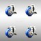 Service Caster 3 Inch 316SS Blue Polyurethane Wheel Swivel Bolt Hole Caster Set with Brake SCC SCC-SS316BH20S314-PPUB-BLUE-TLB-4 - alternate 1